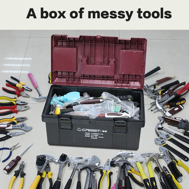 

Toolbox Large Industrial Thick Portable Plastic Multi-layer Home Decoration Electrician Woodworking Folding Storage Box