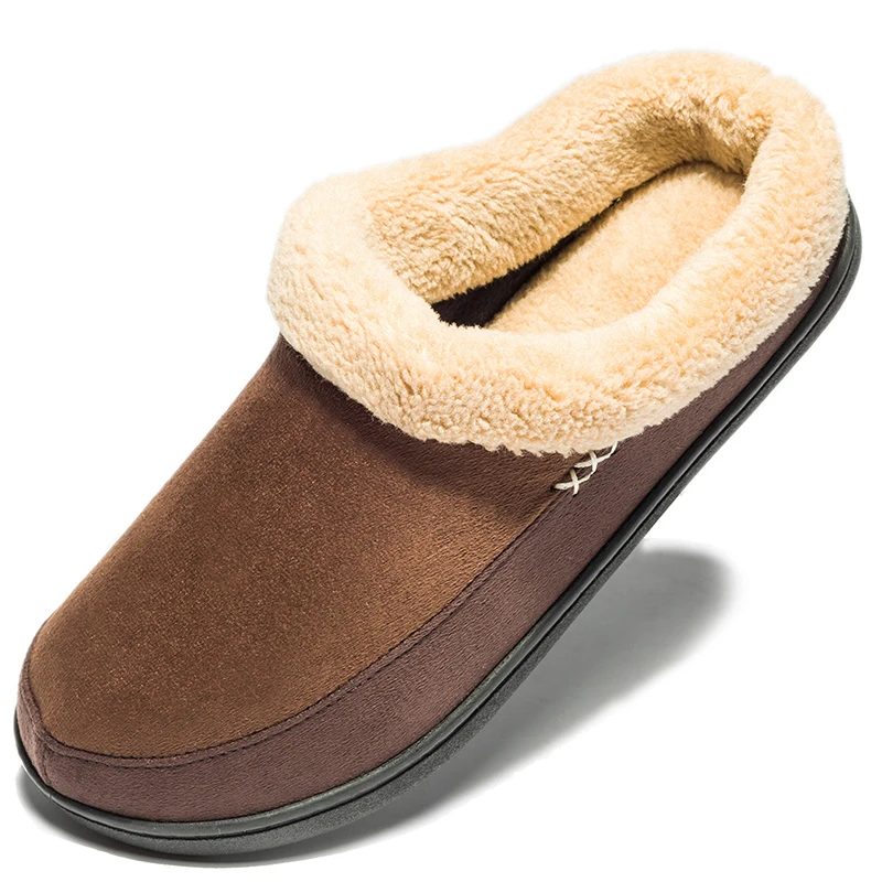 Winter Slippers Home Thick Cotton Slip-on Shoes For Men High Quality Non-slip Slippers Indoor Plush Flat Men's Shoes Big Size 50 monkey cotton plush special indoor soft shoes men