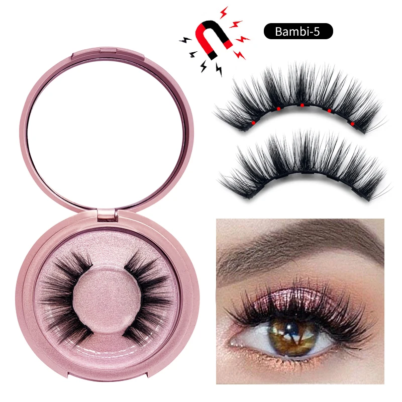 MAYSHIKOU 3D Faux Mink Magnetic False Eyelashes And Eyeliner Set Eyelash-Extension Cilp Handmade Natural Thick Style Tweezers