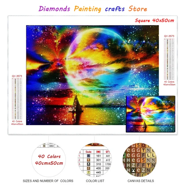 New AB Diamond Painting Universe Planet Full Square/Round Diamont Embroidery Sky Landscape Mosaic Galaxy Cross Stitch Home Decor H41-15