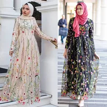 Dromiya мусульманское платье-Абая Дубай Элегантный Модный кружевной халат с вышивкой Женские исламские турецкие платья с длинными рукавами