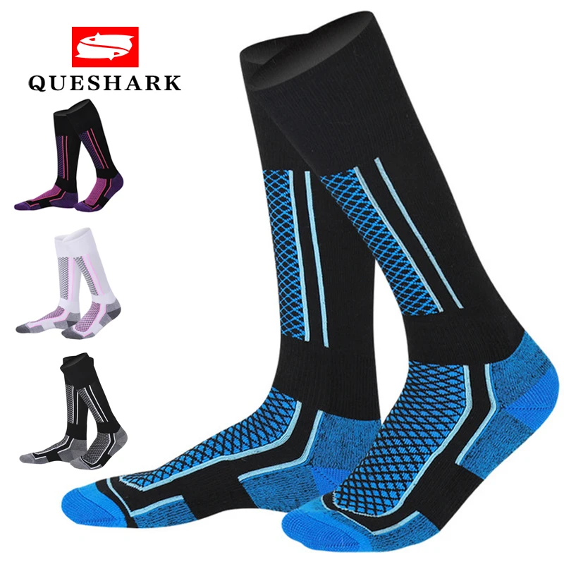 Женские и мужские зимние лыжные спортивные носки теплые длинные чулки