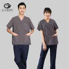 Печать медицинская Униформа с коротким рукавом унисекс кисть ручная одежда больничный салон стоматологическая клиника аптека доктор Спецодежда для медсестер наборы