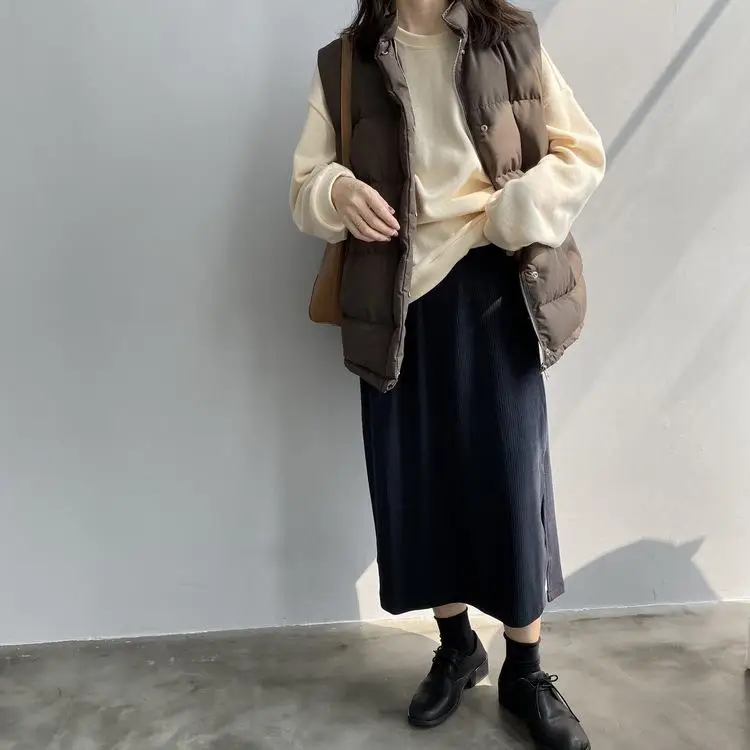 Осенне-зимняя парка, жилет, Повседневная Уличная одежда, Harajuku куртка, Женский хлопковый жилет, бандажный жилет