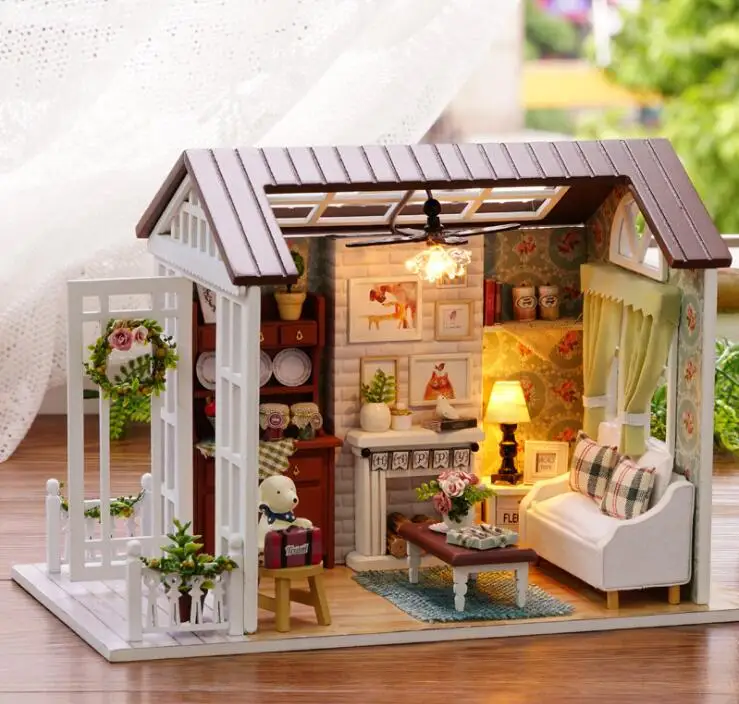 Chi Fun House diy ручной работы, собранный дом, модель фабрики,, Sen blue time, креативный подарок - Цвет: Черный