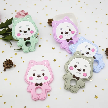 

1pc Baby Teether Food Grade Silicone Rodent Baby Teething Toys BPA Free Teether Ring Baby Pacifier Nursing Accessories And Gifts