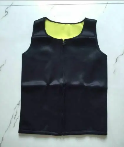 UK Men Slim Shaper Neoprene Belt Fitness Gym Sport Vest Sweating For Fat Burning Waist Body Suits - Цвет: Black Yellow Zip