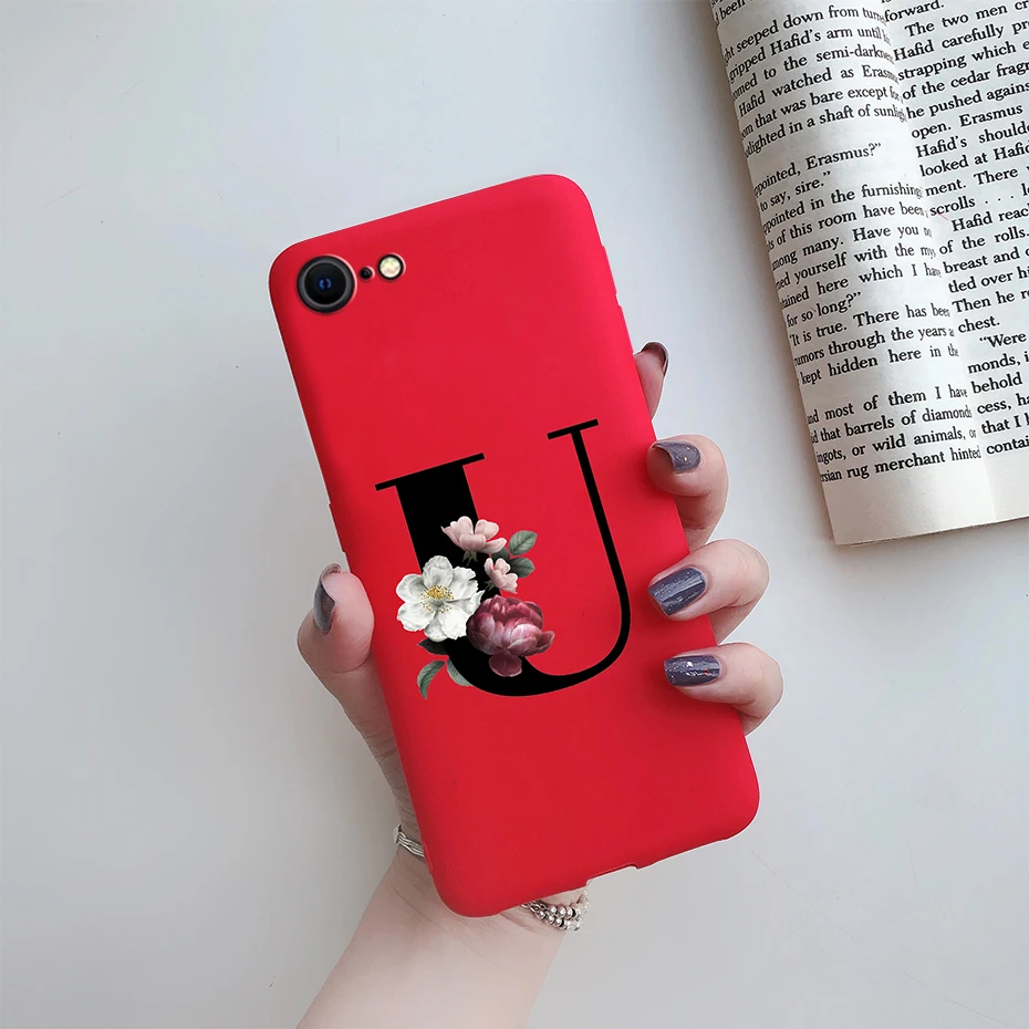 Alphabet Flower Silicone Phone Case – Soft, Stylish Bumper Cover