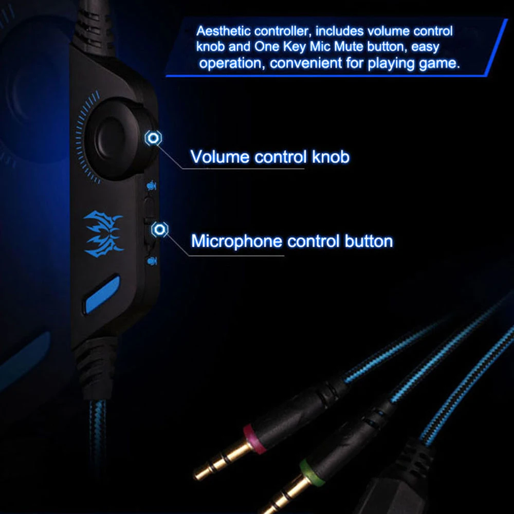 KOTION EACH G2000 G4000 G9000 Игровые наушники геймерские наушники стерео глубокий НЧ, проводная гарнитура Mic светодиодный светильник для ПК PS4 X-BOX 3,5
