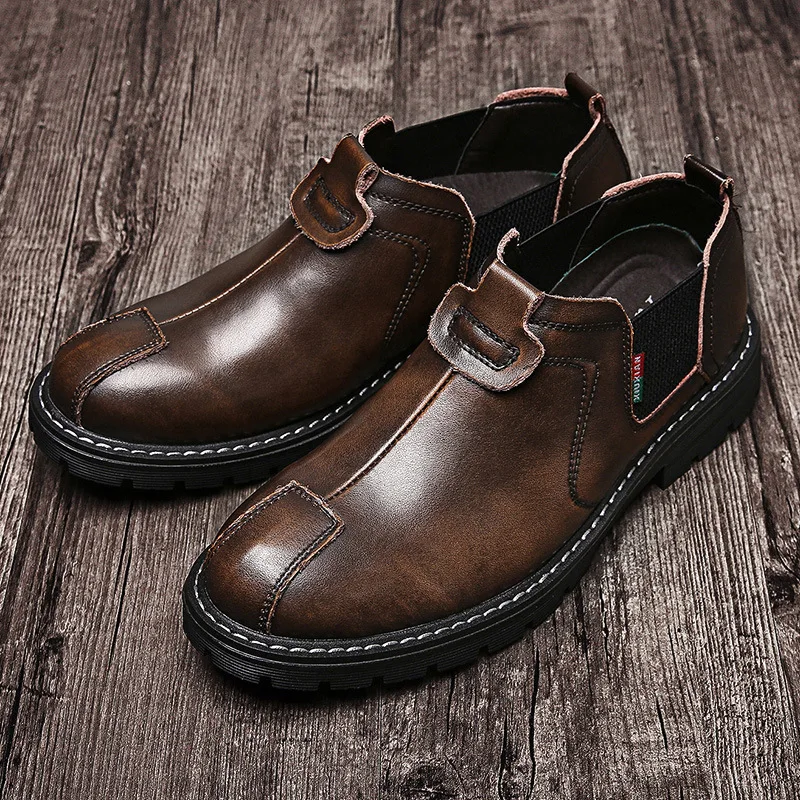 

England Style Four Seasons Short Boots Ankle Boots Chelsea Men's Boot Worker Boot Fashion MEN'S Leather Boots Top Grade MEN'S SH