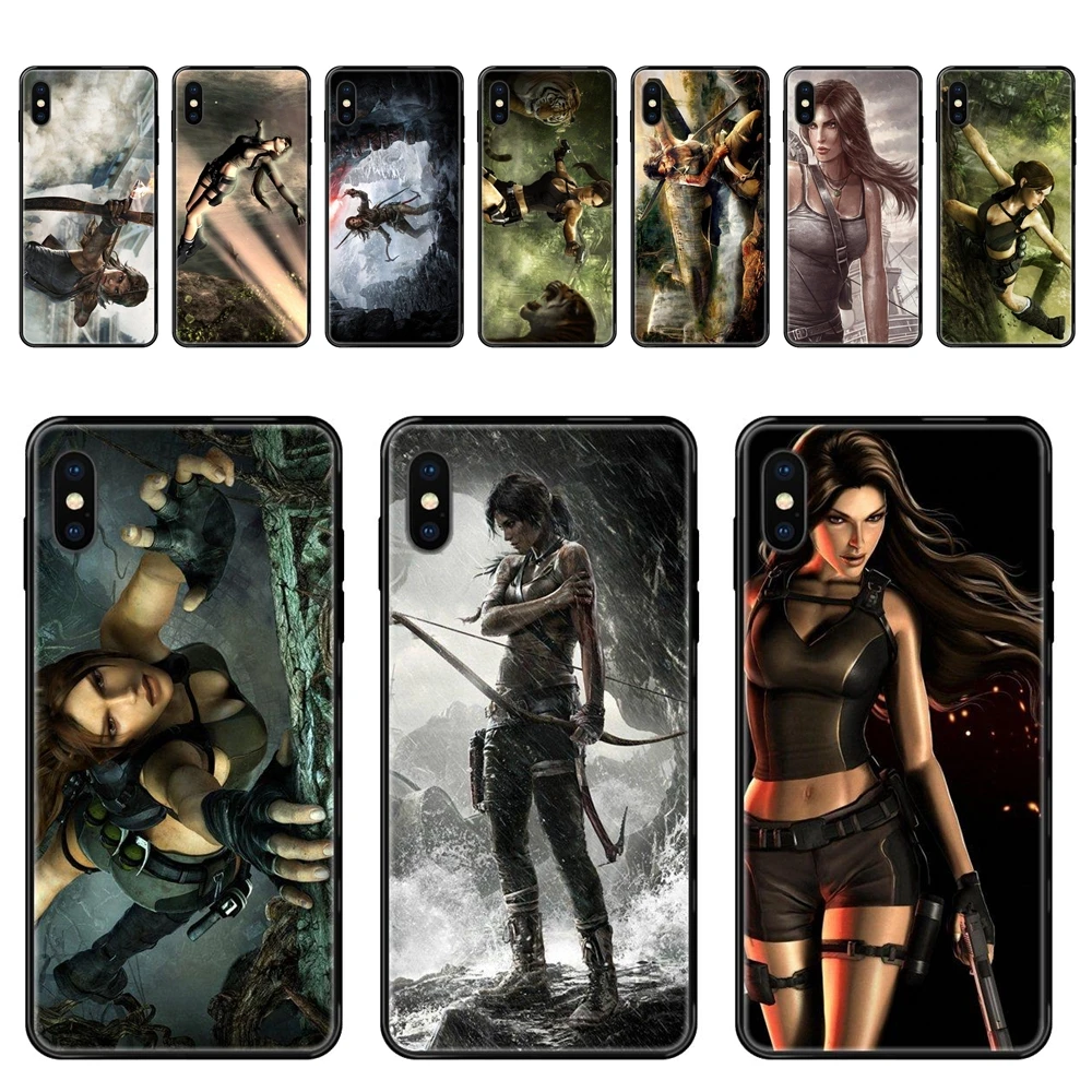 For Galaxy Note 4 8 9 10 20 Plus Pro J6 J7 J8 M30s M80s Ultra J600 J730 J810 Tomb Raider Lara Croft Sales Black Soft TPU | Мобильные