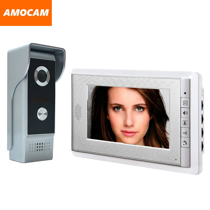 Sonnette vidéo 7 pouces TFT/LCD HD étanche filaire interphone vidéo sonnette infrarouge vision nocturne interphone NOUS