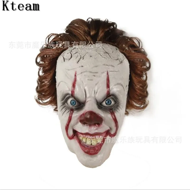 Новая страшная маска Stephen King's It Pennywise 2 Horror одежда для клоуна Маска Клоун Маска для Хэллоуина аксессуары для косплея