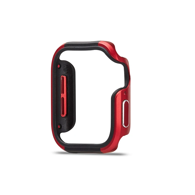 Применимый для Apple Watch чехол на выразительном прочном каблуке Цвет цинковый сплав Защитный чехол 40 мм 44 мм - Цвет: red 40mm