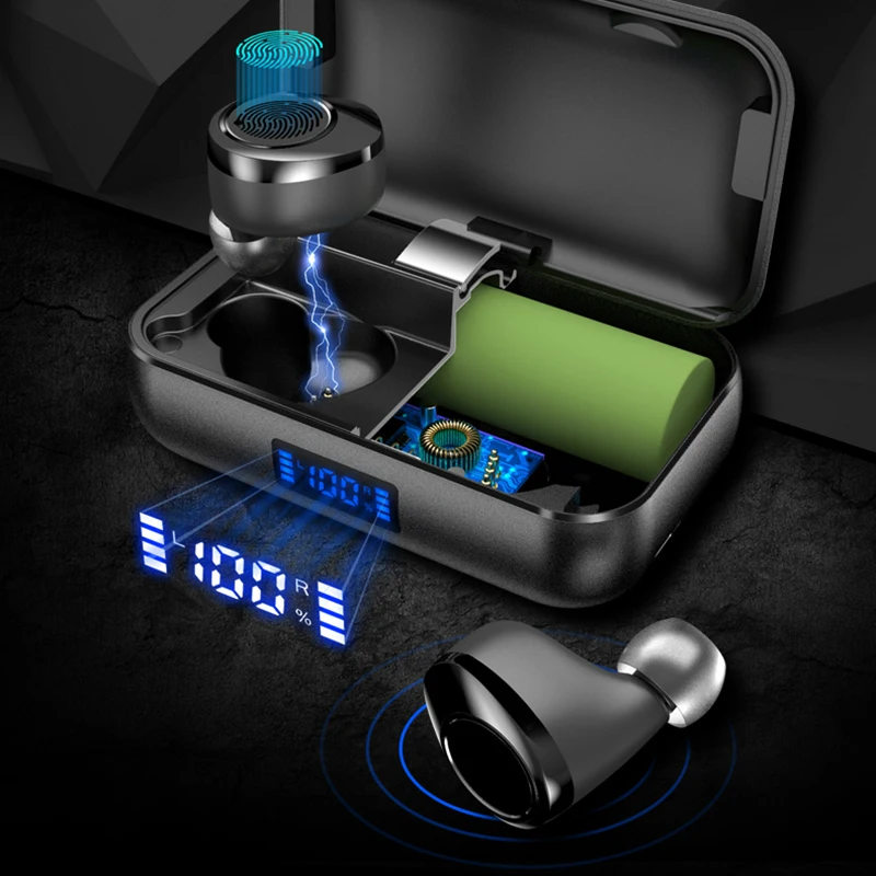 TWS X13 Bluetooth 5,0 металлические наушники с сенсорным управлением беспроводные наушники IPX7 водонепроницаемые наушники с шумоподавлением 5000 мАч