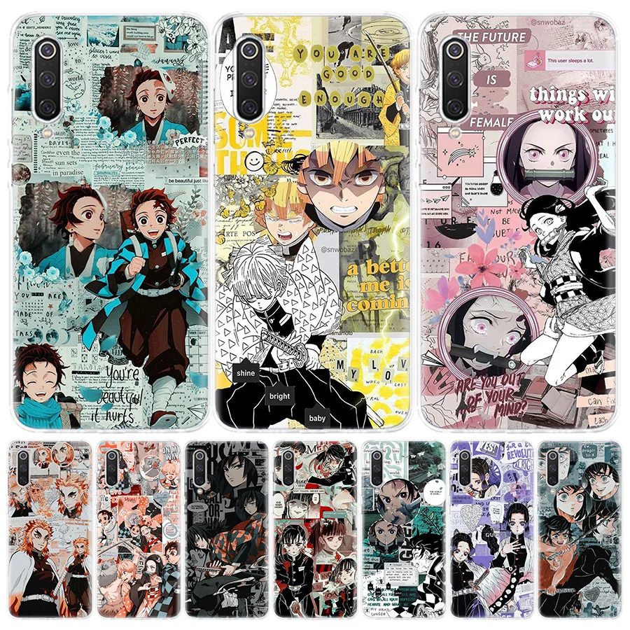 Kimetsu No Yaiba Demon Slayer Anime Phone Case for Xiaomi Redmi Note 9 8 7 8A 7 7A 6A S2 9A 8T 9S 10 MI 9 8 CC9 F1 Pro Fashion