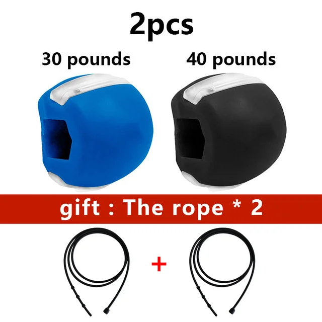 Food-grade Silica Gel Jaw Exercise Line Ball Muscle Trainin Fitness Ball Neck Face Toning  Jaw Muscle Training Face lift blue black