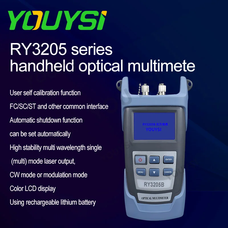 

Handheld Optical Power Meter Tester RY3205B with 10mw Visual Fault Locator