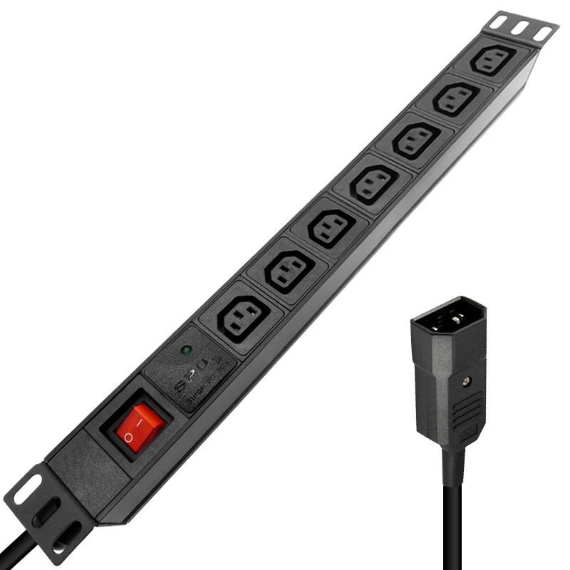 PDU Мощность полосы 7AC IEC C13 розетка переключатель УЗИП Защита от перенапряжения 4000