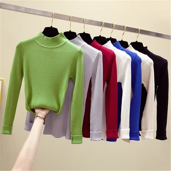 

Winter Solid Women Sweaters Pullovers Knitted Vintage Ladies Sweet Sweater Female Long Sleeve Korean Kawaii Casual Jumper