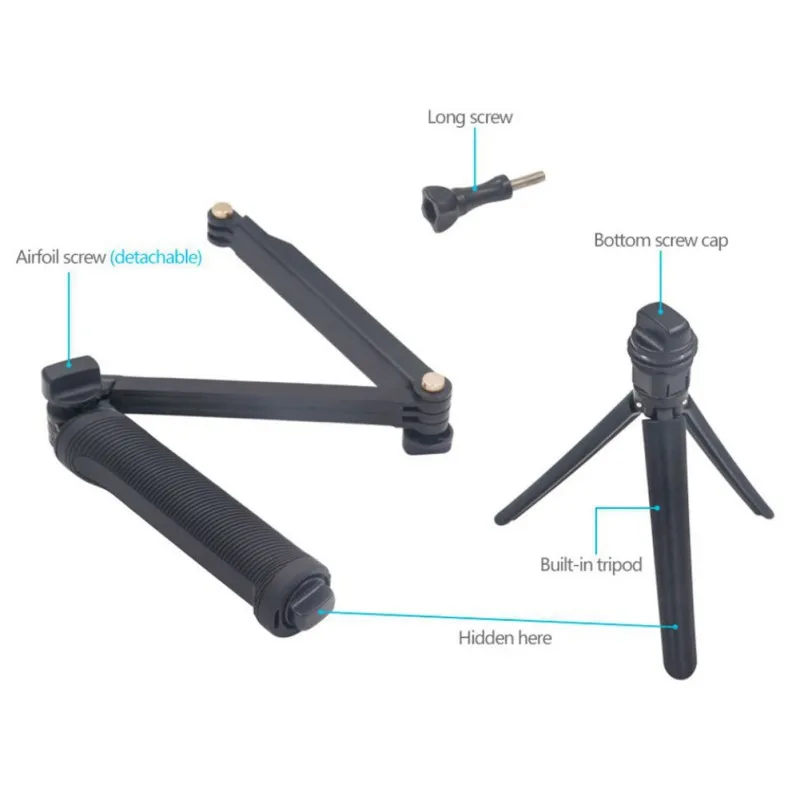 3 Way Grip водонепроницаемый монопод селфи палка Спортивная камера штатив кронштейн Складная подставка для Gopro Hero 5 6 4 для Xiaomi yi 4K