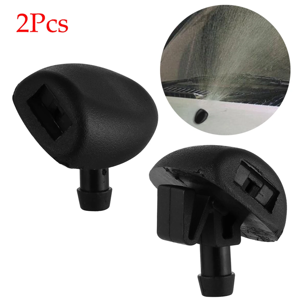 2pcs Car Water Jet Spray Nozzles Washer Front Windshield Plastic Wiper