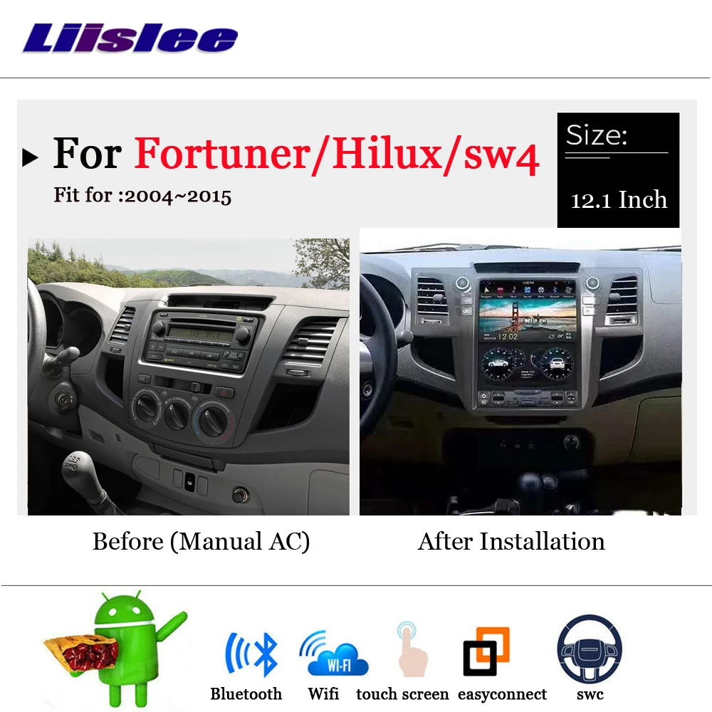 Автомобильный мультимедийный плеер Android для Toyota Fortuner/Hilux 2004 ~ 2015, радио, видео, ручной AC Tesla, вертикальный экран, gps навигация Автомобильный мультимедийный плеер Android для Toyota Fortuner/Hilux 2004 ~ 2015, радио, видео, ручной AC Tesla, вертикальный экран, gps навигация
