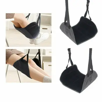 

Foot Rest Under Desk Comfy Hanger Travel Airplane Footrest Hammock Premium Memory Foam Foot Resting Hammock for Travel Office