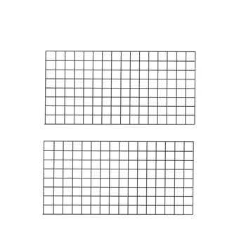 

2 Pack Grid Wall Panels Metal Wire Photo Rack Multifunctional Display Organizer for Hanging Picture, DIY, Decoration (Black,with