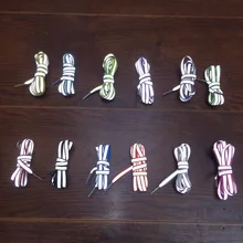 1 пара многоцветный молодой модный Индивидуальный защитный флуоресцентный Предупреждение двойные Светоотражающие боковые шнурки