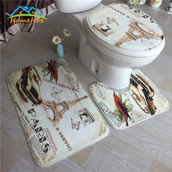 

Bath Mat Flannel Anti-Slip Kitchen Bathroom Mat Carpet Bathroom Toliet Rug Water Absorption Mat
