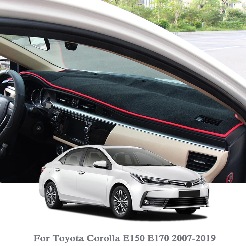 

Car Styling Dashboard Avoid Light Pad Instrument Platform Cover Mat Rose For Toyota Corolla E150 E170 2007-2019 LHD&RHDAnti-dust