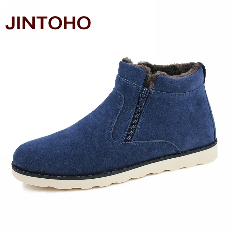 Новая модная зимняя мужская обувь JINTOHO повседневные зимние ботинки дешевые