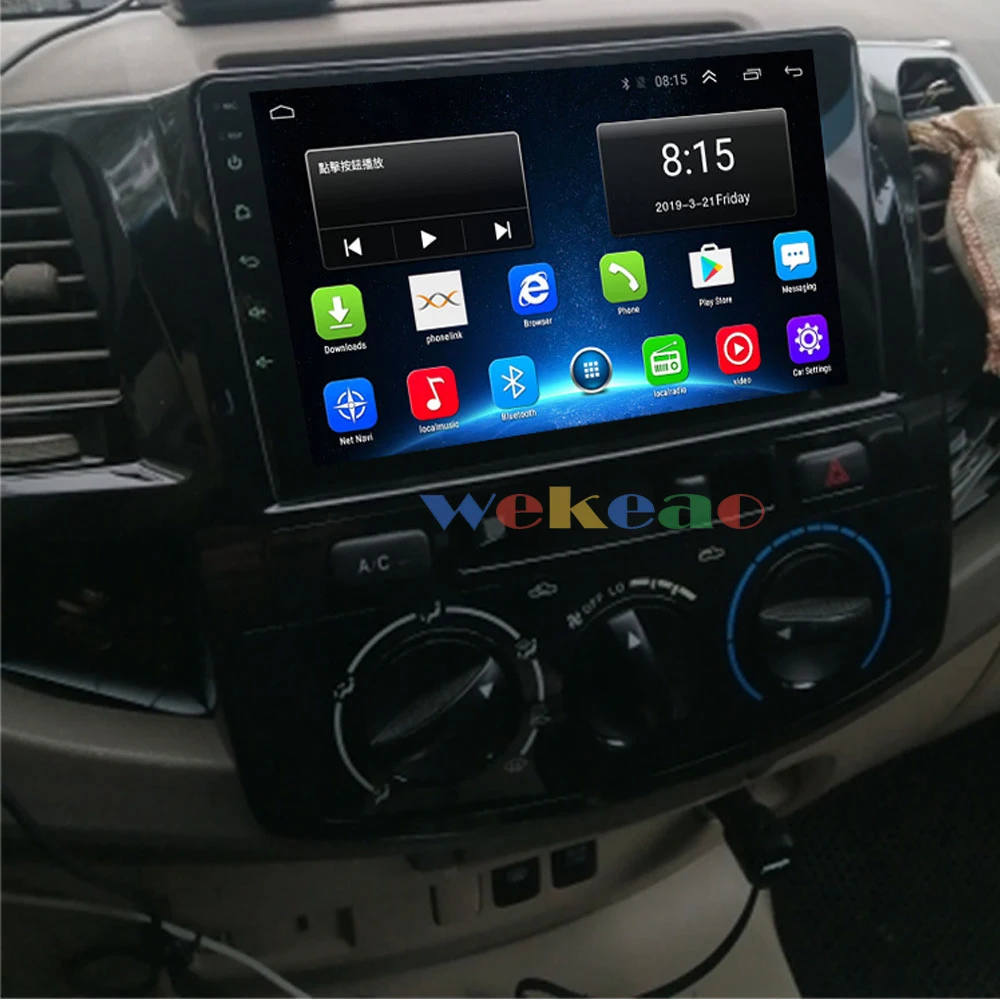 Wekeao сенсорный экран " Android 9,0 Автомагнитола для Toyota Hilux Fortuner Android авто gps навигация 2012
