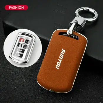 

Suede Leather Remote Smart Key Case Cover Shell Fit For Toyota Sienna 6 But