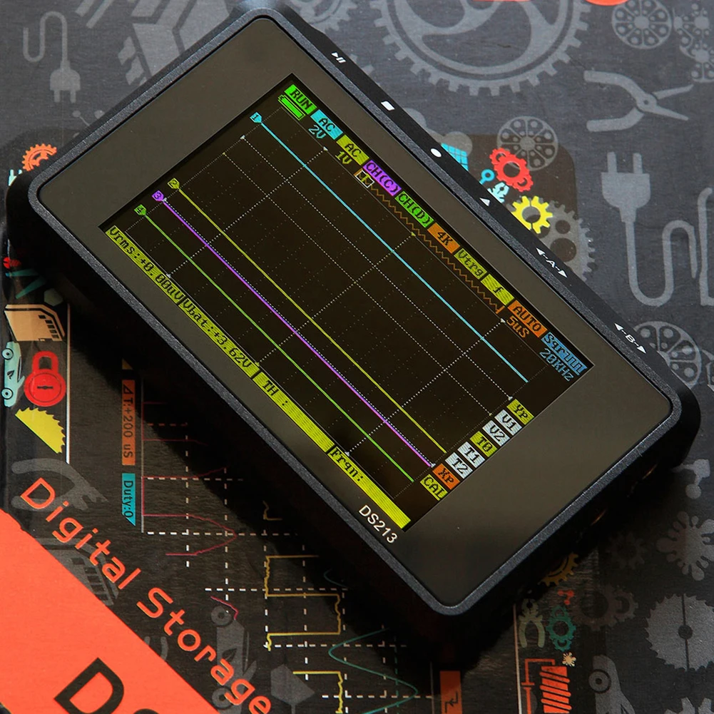 

Mini Digital Oscilloscope 4 Channel LCD Display USB Oscilloscope Pocket-Sized Storage Oscilloscope
