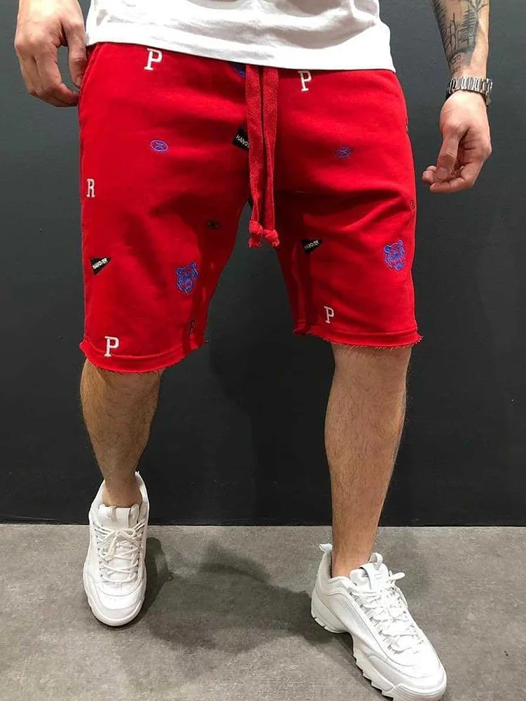 New High Street Summer Tide Brand Embroidered Hip-Hop Beggar Cotton Men's Loose Five-Point Pants Sports Casual Jogging Shorts New High Street Summer Tide Brand Embroidered Hip-Hop Beggar Cotton Men's Loose Five-Point Pants Sports Casual Jogging Shorts