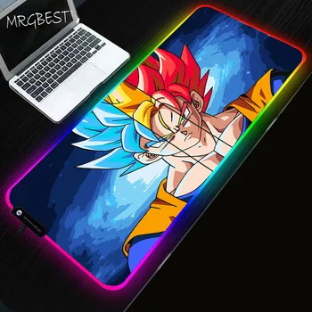 

ZSUXTC Dragon Ball 2 Anime RGB Gaming Lock Edge Mouse Pad LED Backlit USB Mousepad Large Computer Game Player Keyboard Desk Pad