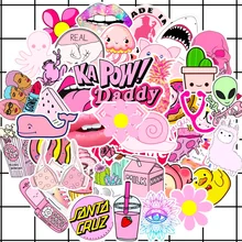 50 шт. ПВХ водонепроницаемые девушки Kawaii розовые забавные наклейки игрушки багажные стикеры для автомобиля и чемодана Мода ноутбук наклейка...(China)