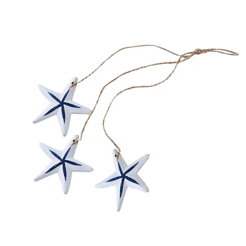 

Fish String Decoration Wooden Hanging String Mediterranean Style Starfish Fish Scallop Sail String Decoration Pendant Display