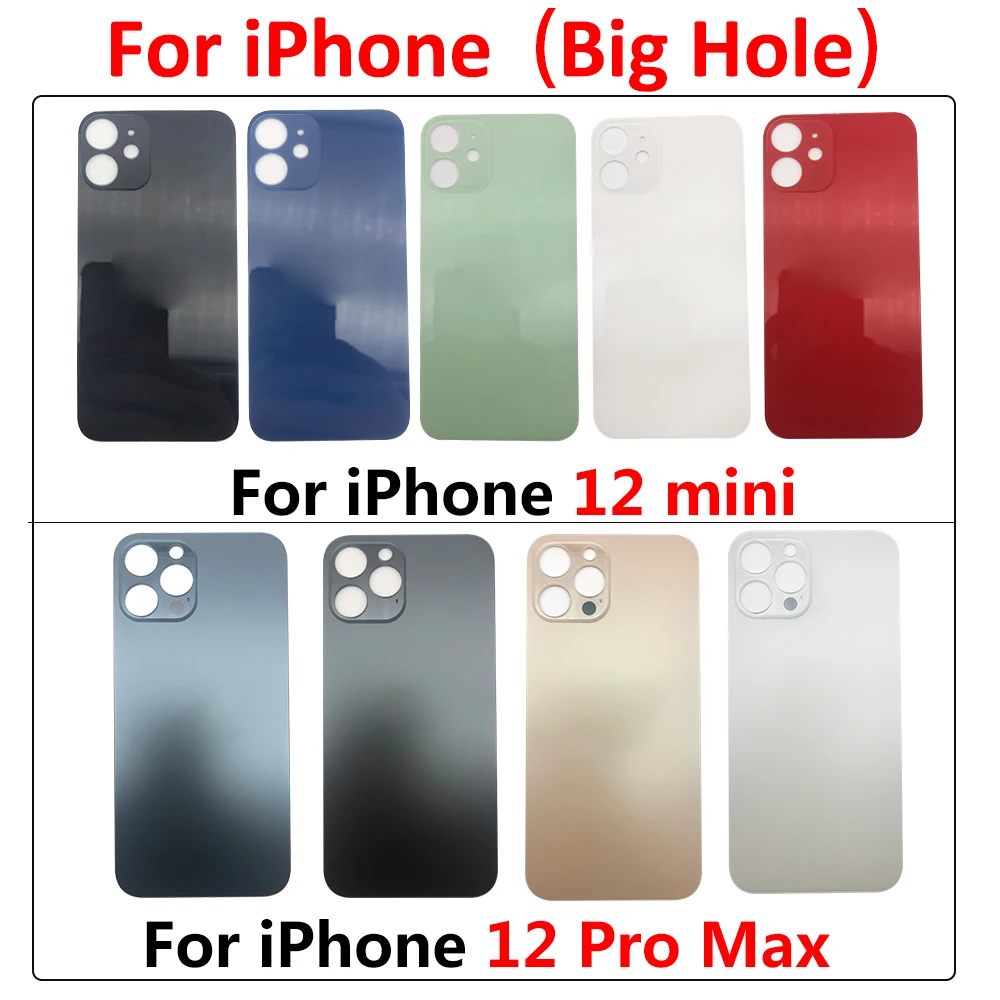 Стеклянная задняя крышка с большим отверстием для Iphone 12 Pro Max Mini сменная