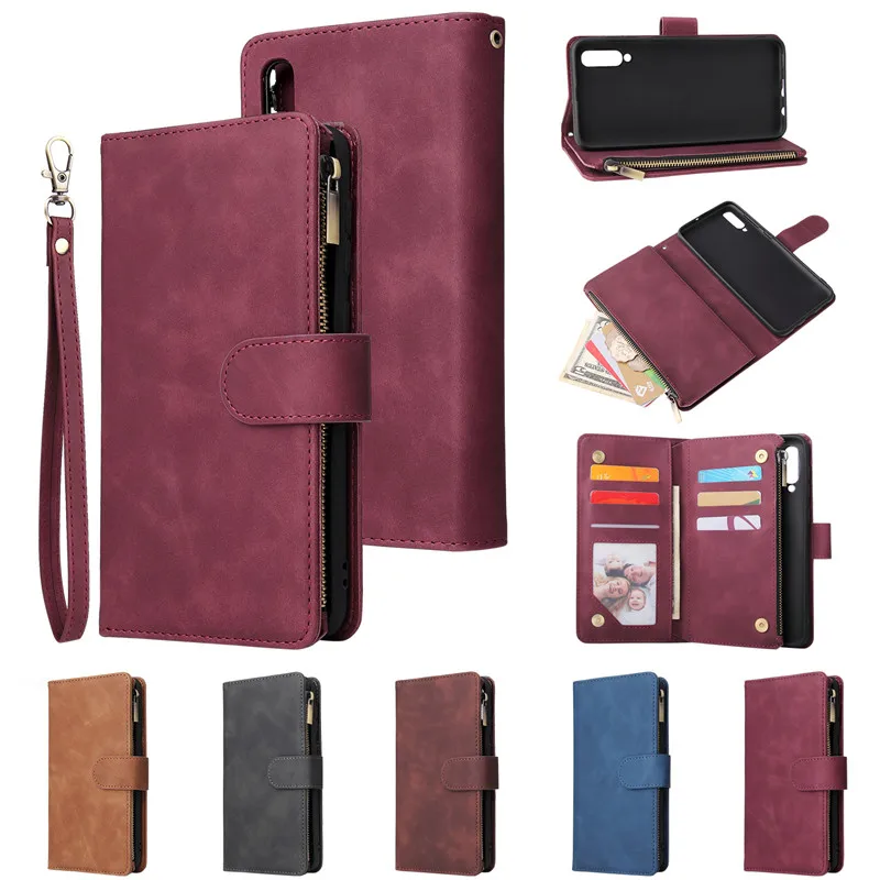 Luxury Leather Zipper Wallet Flip Phone Bag For Samsung Galaxy S20 S10 E S9 S8 Plus A70 A50 A40 A30 A20 A10 Note 9 10 Case Cover | Мобильные