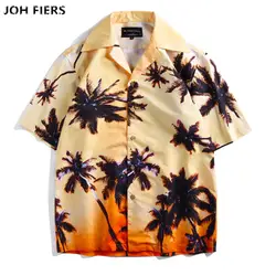 2019 Повседневная рубашка с короткими рукавами и принтом Мужская Уличная 2019 Гавайская пляжная Женская модная рубашка с короткими рукавами s
