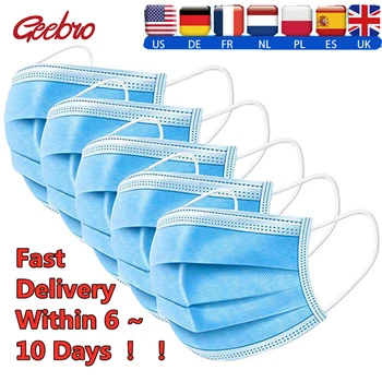 

Geebro 50-250PCS Anti-Pollution 3 Layer Mouth Mask Anti-dust Face Masks Disposable Safety Mask Protective Cover Fast Delivery
