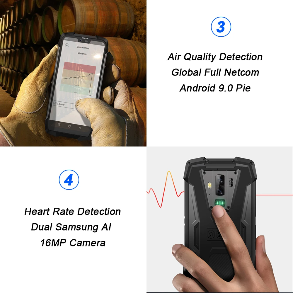 Смартфон Blackview BV9700 Pro защищенный 6 + 128 ГБ Helio P70 16 МП Android 9 0|Смартфоны| |