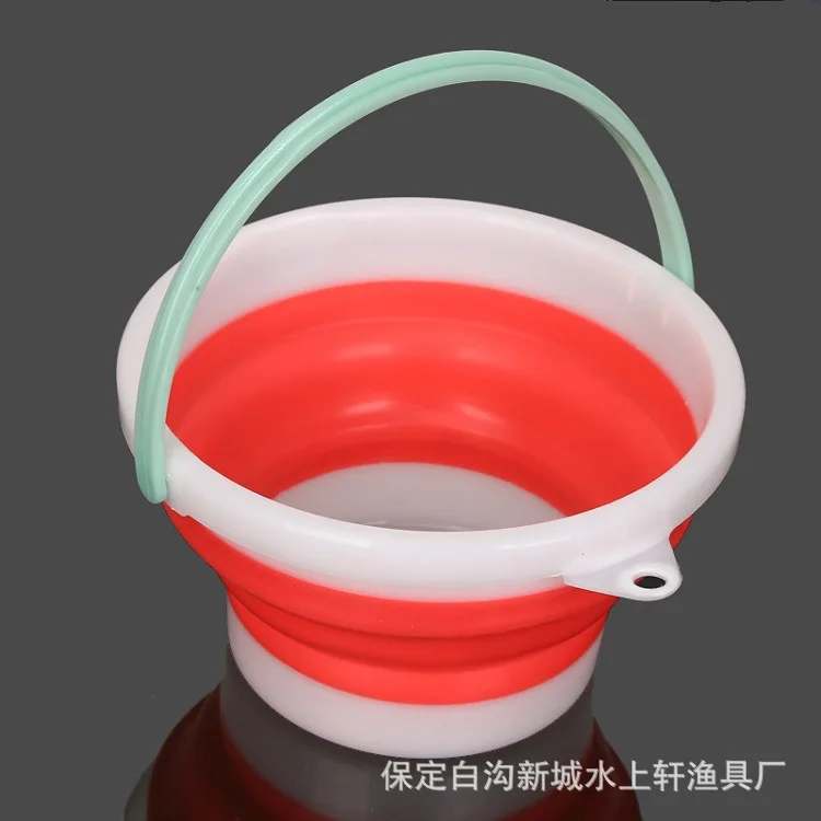 

Collapsible Bucket Fishing Bucket Outdoor Portable Car Mounted Folding Barrels Silica Gel Extendable Car Washing Bucket Fine Art