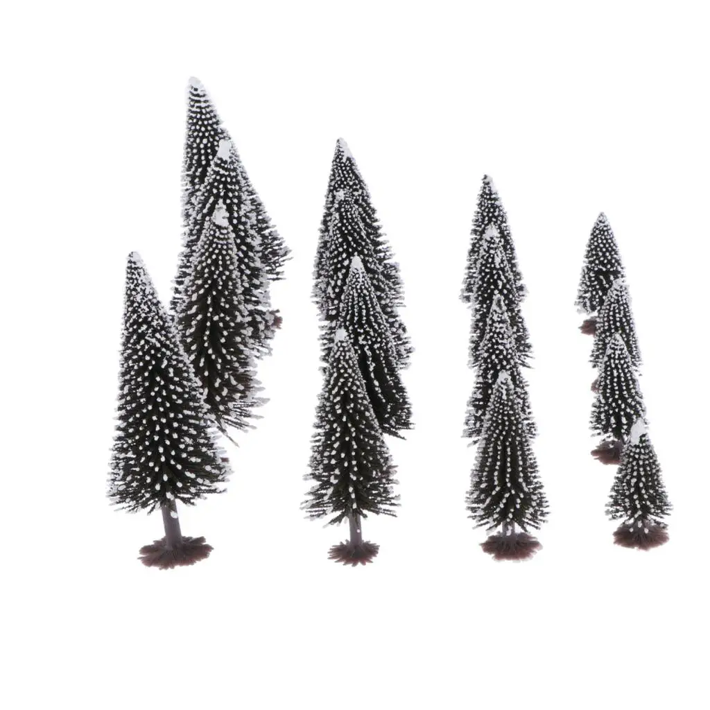 16x Tree Scenery Model Mixed for Model Train Railway Architecture Diorama DIY Scenery Landscap, 6cm/2.36 inch -12cm/4.72 inch