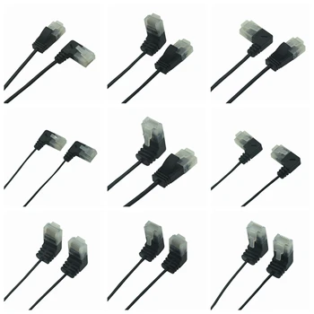 

Cable Ethernet Cat6A Ultrafine Ethernet Patch Right Angle Cable - Slim RJ45 Computer XBox Networking LAN Cords 0.25m 0.5m 1m 2m