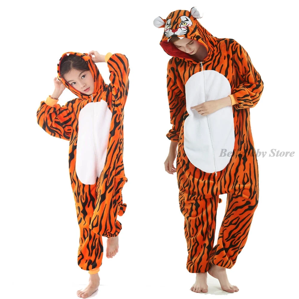 Unicorn Pajamas Kigurumi Adult Anime Onesie Zebra Dalmatian Dog Costume Pink Purple Stripe Kids Pajamas for Boys Girls Sleepwear