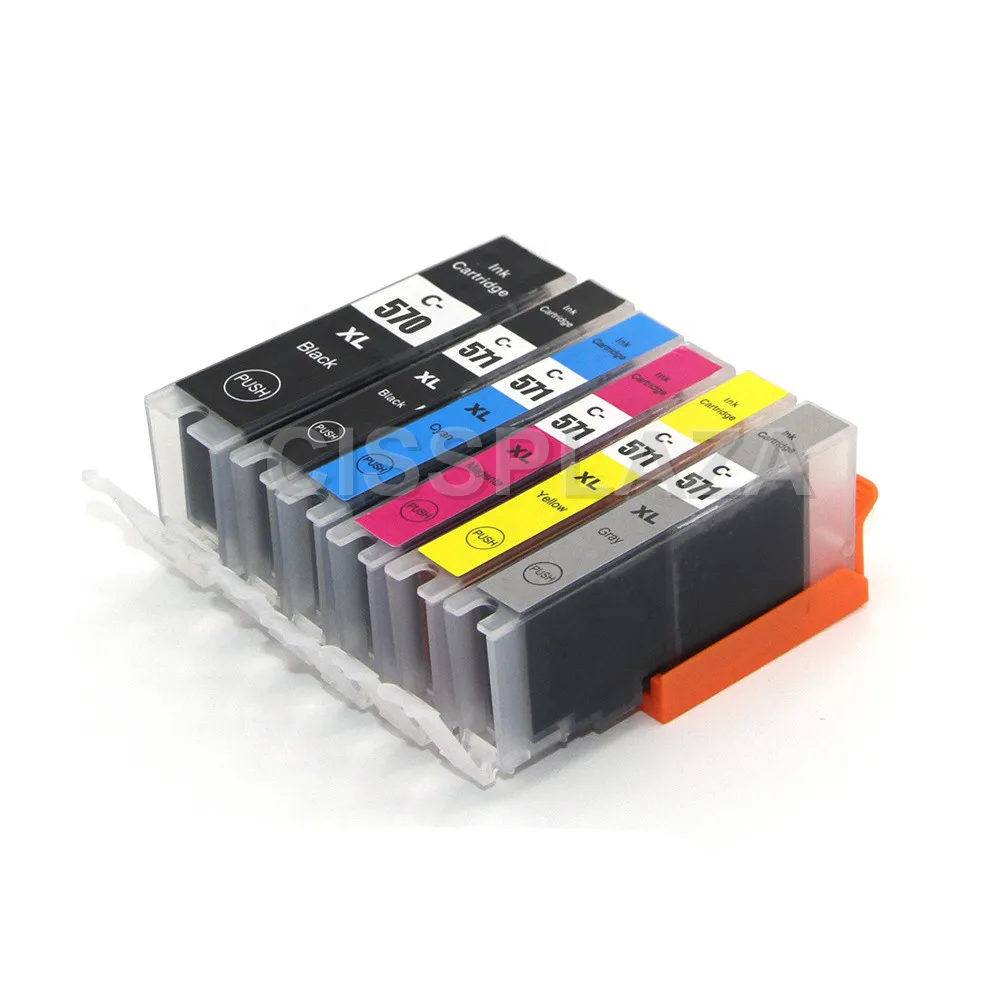 CISSPLAZA 6 шт. PGI570 570XL CLI571 совместимые чернильные картриджи для Canon TS9050 TS 9055 8050 8051 8052